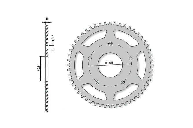 Bakdrev IGM Rieju SMX "06 62mm 5 hål 50 tänder