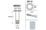 Engine Bolt wrench size 10 M6x25 silver (x10)