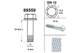 Engine Bolt wrench size 10 M6x35 silver (x10)