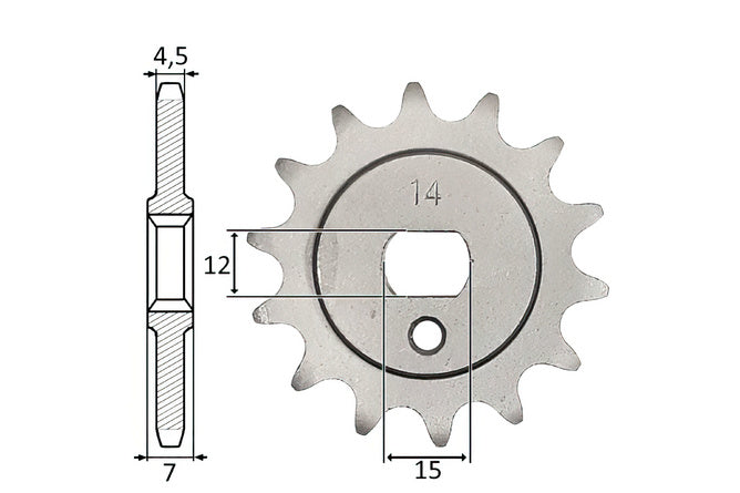 Framdrev IGM Kreidler 3V / 4V (415) 14 tänder
