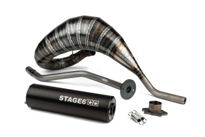 Avgassystem Stage6 80 - 90 Derbi svart