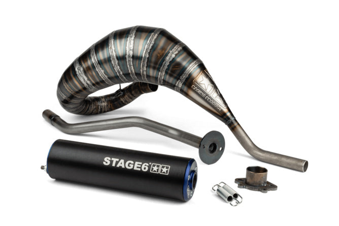 Avgassystem Stage6 80 - 90 Derbi blå / svart