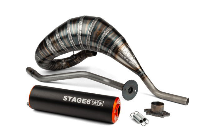 Avgassystem Stage6 80 - 90 Derbi orange / svart