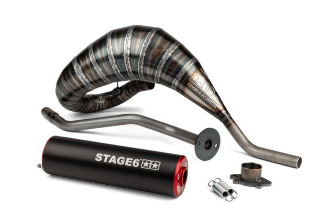 Avgassystem Stage6 80 - 90 Derbi röd / svart