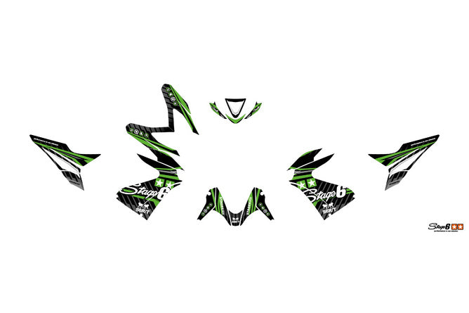 Grafik Kit Yamaha Aerox efter 2013 Stage6 Grön