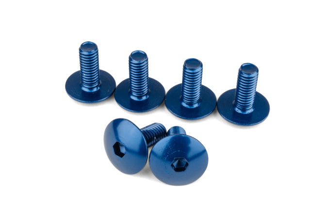Karosskruvar aluminium M6x15 blå (x6)