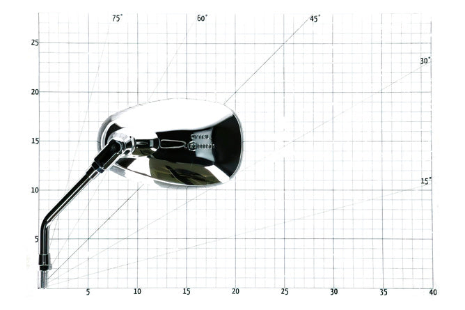 Spegelset oval krom M8 högersgänga (x2)