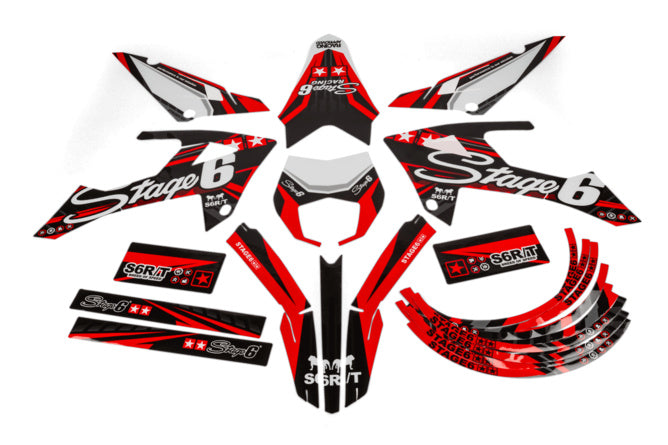 Grafik Kit Rieju MRT efter 2022 Stage6 Röd