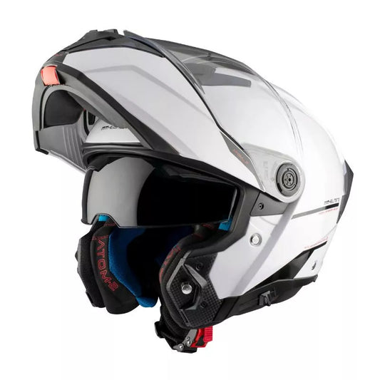 Flip-up Hjälm MT Helmets Atom 2 SV – Blankvit (Glossy White)