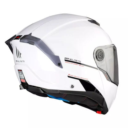 Flip-up Hjälm MT Helmets Atom 2 SV – Blankvit (Glossy White)