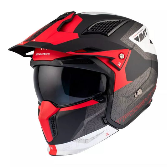 Flip-Up Hjälm MT Helmets Streetfighter SV S Totem – Grå / Röd