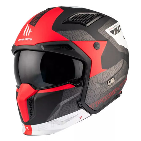 Flip-Up Hjälm MT Helmets Streetfighter SV S Totem – Grå / Röd – produktbild 6
