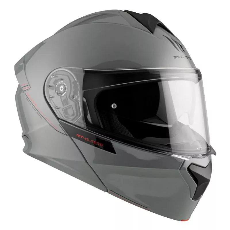 Flip-up Hjälm MT Helmets GENESIS – Blankgrå (Glossy Grey)