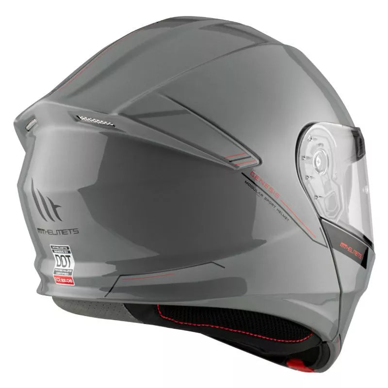 Flip-up Hjälm MT Helmets GENESIS – Blankgrå (Glossy Grey)
