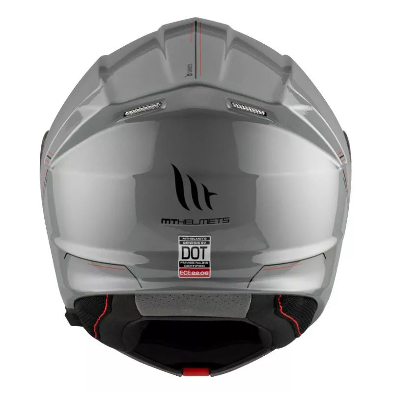 Flip-up Hjälm MT Helmets GENESIS – Blankgrå (Glossy Grey)