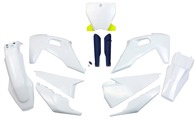 Plastkit med gaffelskydd Husqvarna TC / FC efter 2019 UFO OEM färger 2022