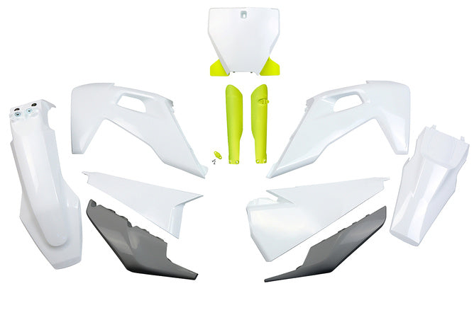 Plastkit med gaffelskydd Husqvarna TC / FC efter 2019 UFO OEM färger 2020-2021