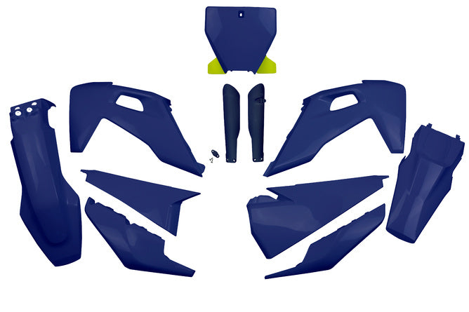 Plastkit med gaffelskydd Husqvarna TC / FC efter 2019 UFO blå
