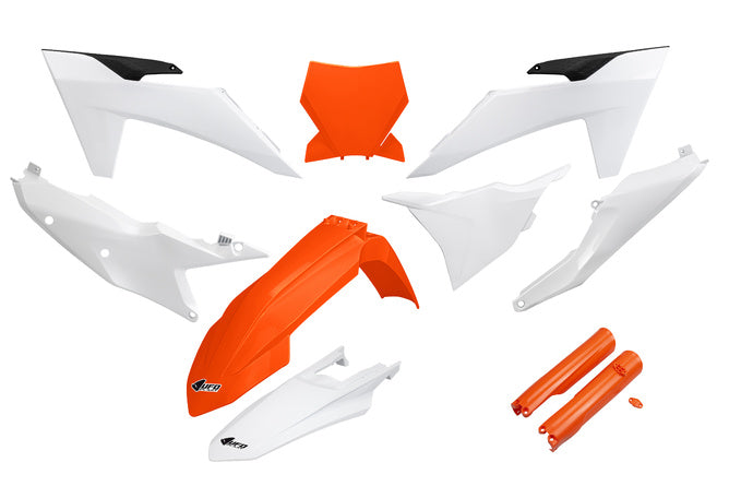 Plastkit med gaffel skydd KTM efter 2023 OEM färger 2023
