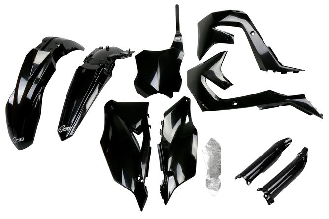 Plastpaket med gaffelskydd Kawasaki KX efter 2019 UFO svart