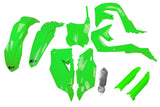 Plastic Kit with fork guards Kawasaki KX after 2019 UFO green fluo