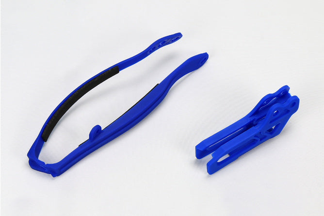 Chain Guide / Swingarm Slider Set Yamaha YZ 125 / 250 2009-2014 blå UFO