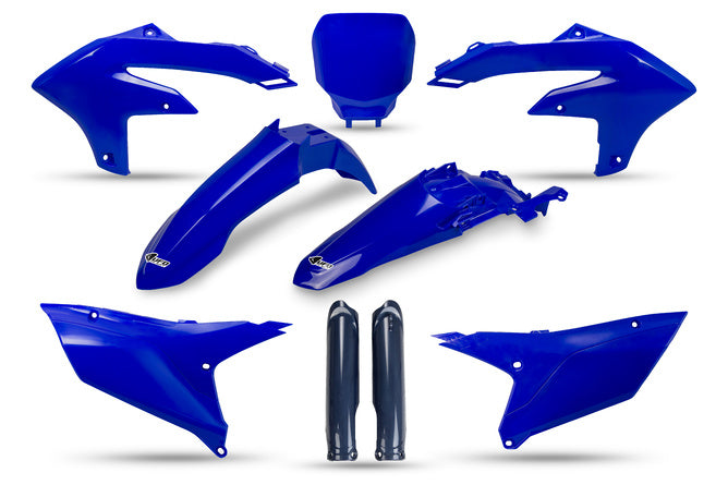 Plastkit med gaffel skydd Yamaha YZF efter 2023 blå
