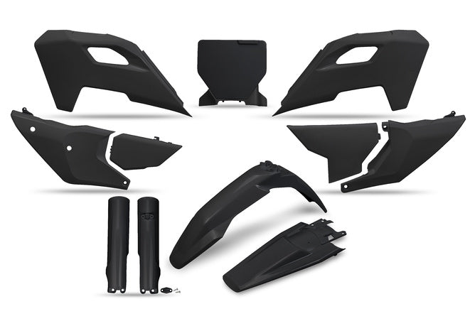 Plastkit med gaffelskydd Husqvarna TC / FC efter 2023 UFO svart