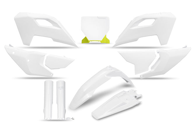 Plastkit med gaffelskydd Husqvarna TC / FC efter 2023 UFO vit