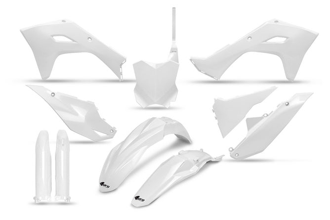 Plastkit med gaffelskydd KX 450 2024 vit UFO