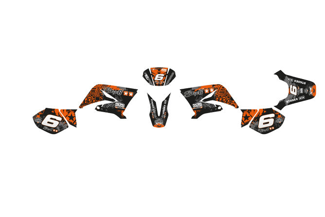 Grafik Kit Yamaha DT 50 Stage6 orange / svart
