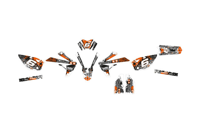 Graphic Kit Rieju MRT 2009 - 2021 Stage6 orange / vit