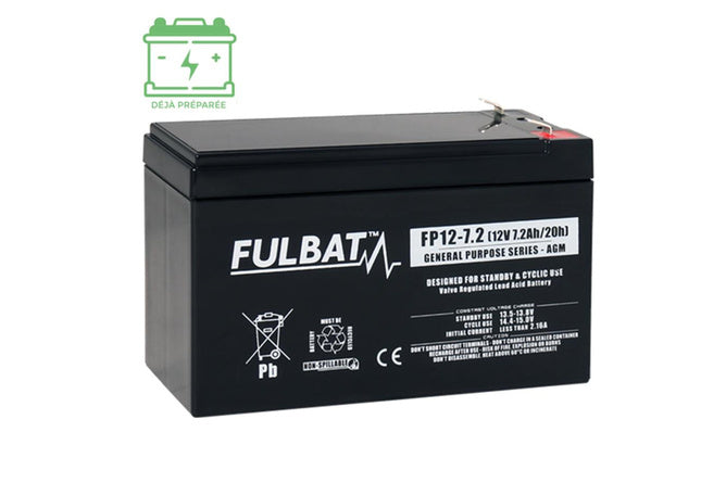 Batteri 12V - 7,2Ah Fulbat FP12-7.2 AGM