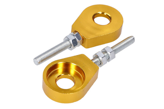 Kedjespännare Set 12mm aluminium Puch / Simson / Kreidler / Sachs guld