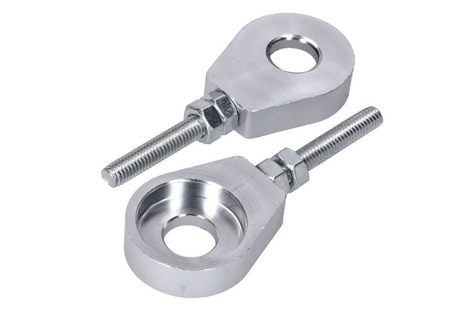 Kedjespännare Set 12mm Aluminium Puch / Simson / Kreidler / Sachs Silver