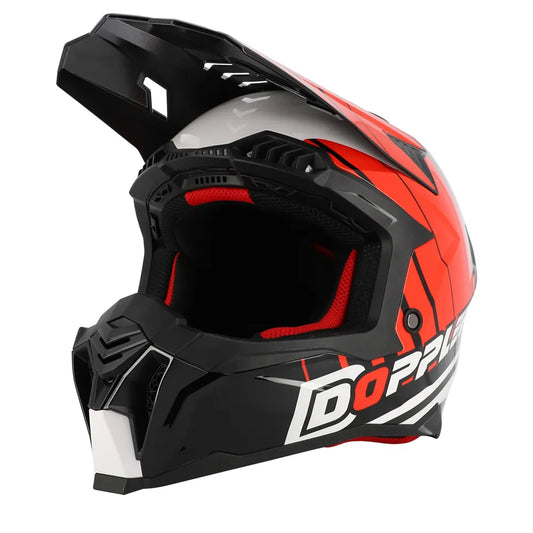 Motocrosshjälm Doppler Svart / Vit / Röd