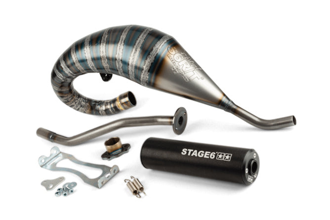 Avgassystem Stage6 R/T 70 - 80 högmonterad Derbi Svart