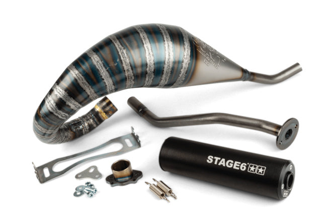 Avgassystem Stage6 R/T 70 - 80 högmonterad Derbi Svart