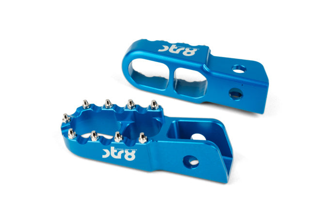 Passagerarfotpinnar Derbi STR8 CNC Blå (Set)