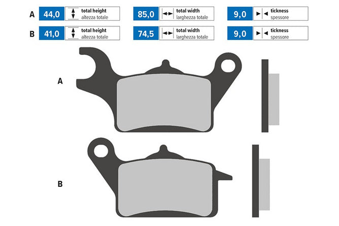 Bromsbelägg fram höger Polini Original Yamaha Tricity