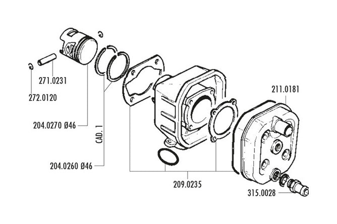 Cylinderkit d.46mm Polini Honda Camino LC