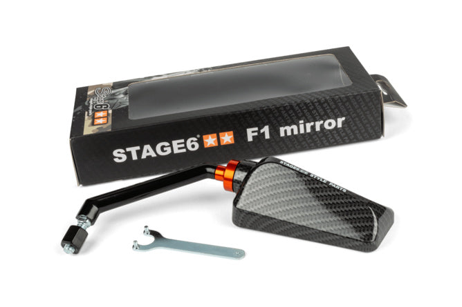 Spegel F1 Stage6 vänster sida glansig kolfiber