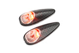 Indicators glue-on drop-shaped carbon / clear lens