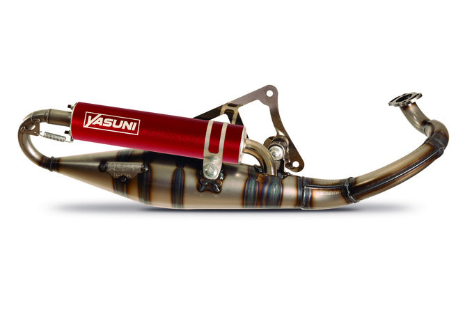 Uppifrån Yasuni R-Pro avgassystem Peugeot liggande / Morini Röd