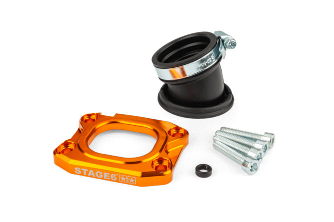 Intag Manifold Stage6 360° AM6 / Derbi orange för PWK 30 - 34mm