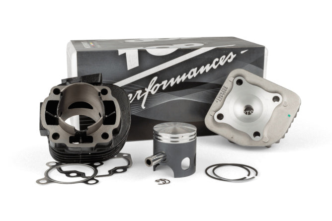Cylinder Kit Top Performances svart 70cc 12mm pin Minarelli horisontell AC