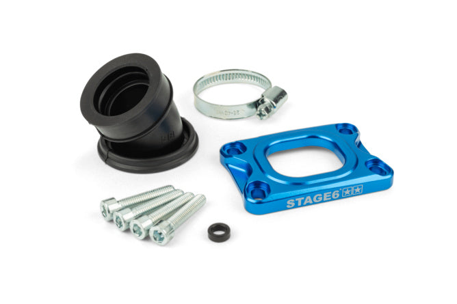 Inloppsmanifold Stage6 360° AM6 / Derbi blå för Mikuni TM24