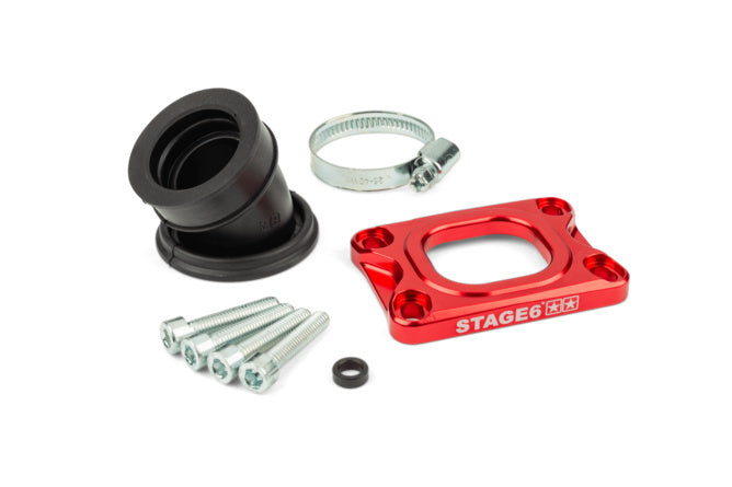 Inloppsrör Stage6 360° AM6 / Derbi röd för Mikuni TM24