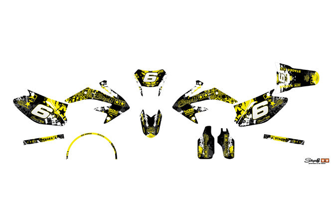 Grafik-kit Honda HM 50 Stage6 gul/svart