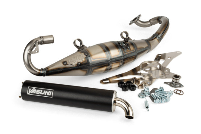 Avgassystem Yasuni R Derbi Atlantis / Peugeot horisontell AC svart